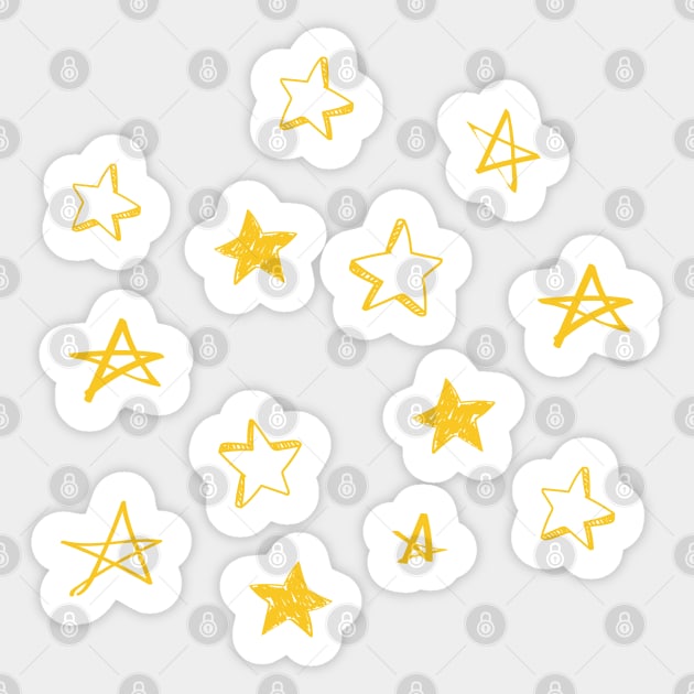 small yellow star doodle pattern Sticker by AdelDa